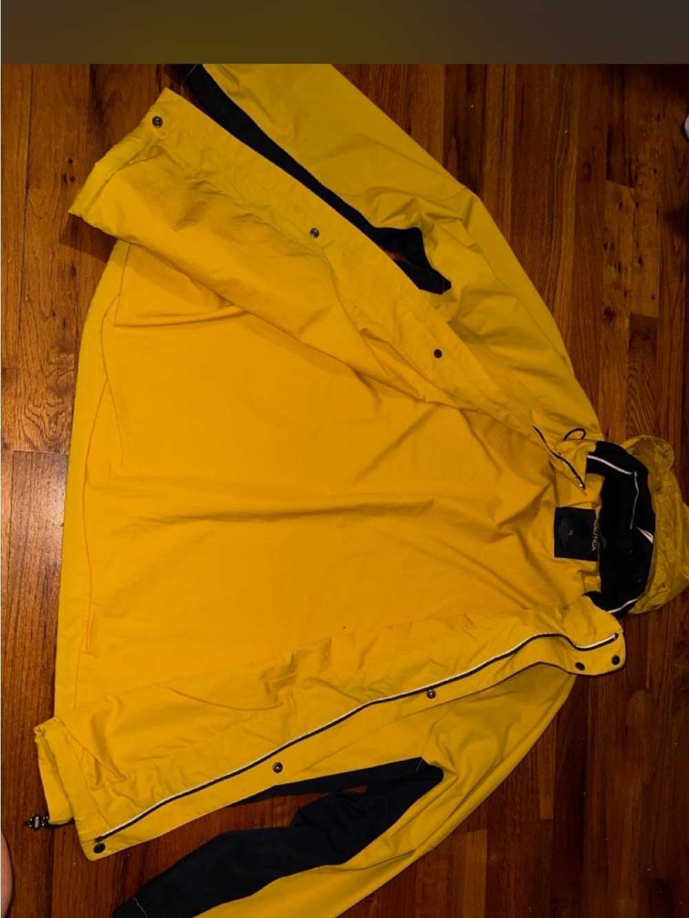 Vintage Nautica Yellow Hooded Raincoat